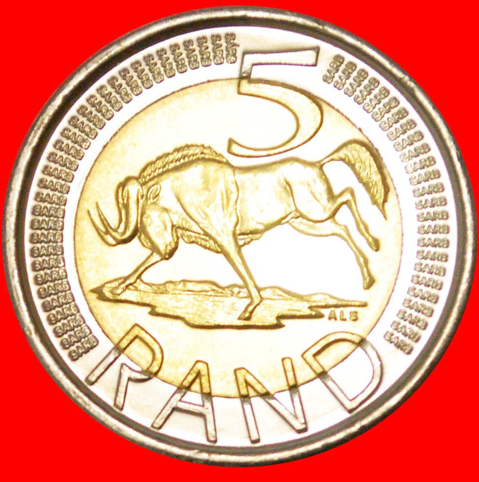  § WILDEBEEST:SOUTH AFRICA Afrika Borwa - Suid-Afrik★BI-METALLIC 5 RAND 2007★ LOW START ★ NO RESERVE!   