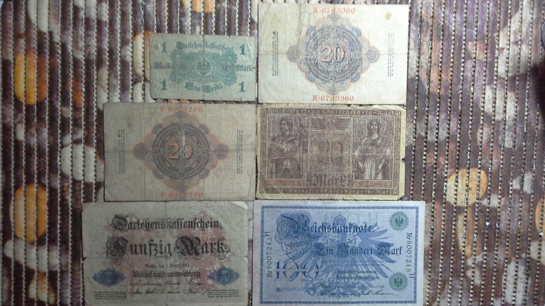  Lot Banknoten Deutsches Reich (g1064)   