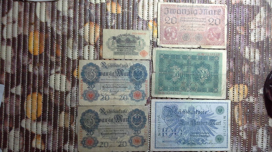  Lot Banknoten Deutsches Reich (g1067)   