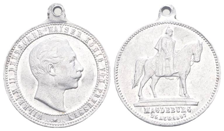  Medaille 1897, tragbar, Aluminium, Ø= 28mm, 2,68g   