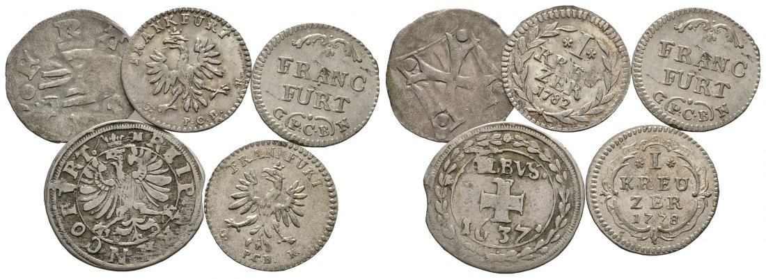 PEUS 9150 Frankfurt  LOt (5 Münzen) 1470 - 1786 Sehr schön bis Vorzüglich