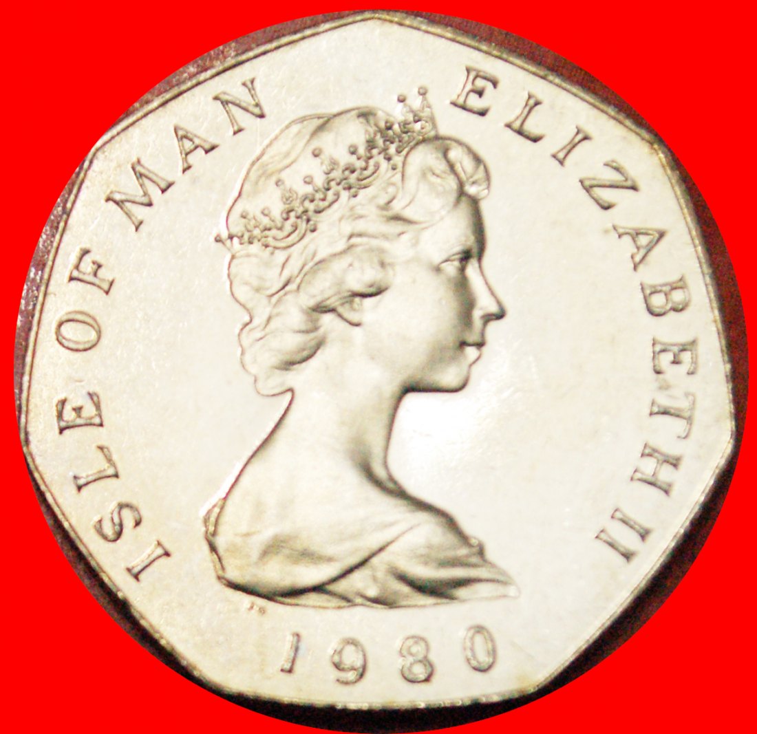  * GREAT BRITAIN: ISLE OF MAN★ 50 NEW PENCE 1980BB SHIP & CHRISTMAS! BU! SCARCE★LOW START★NO RESERVE!   