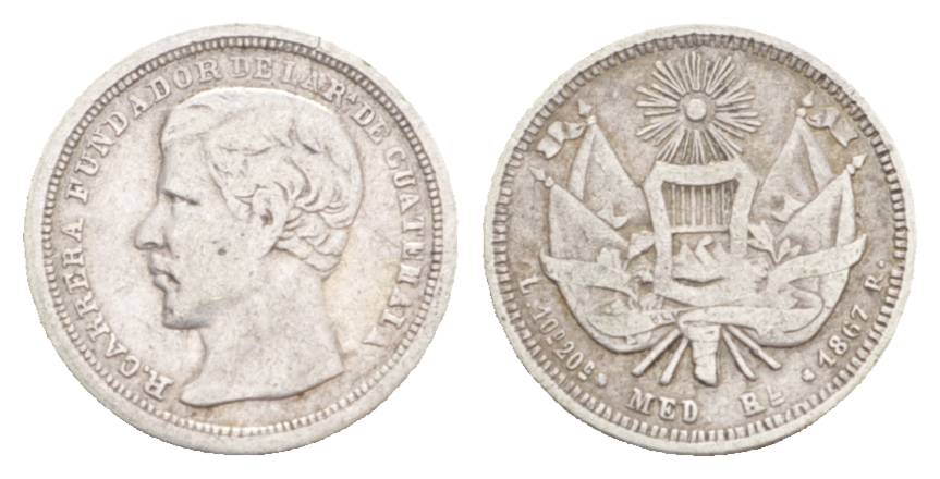  Guatemala, 1/2 Real, 1867   
