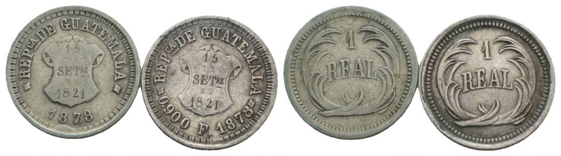  Guatemala, Real, 1878 (2 Stück)   