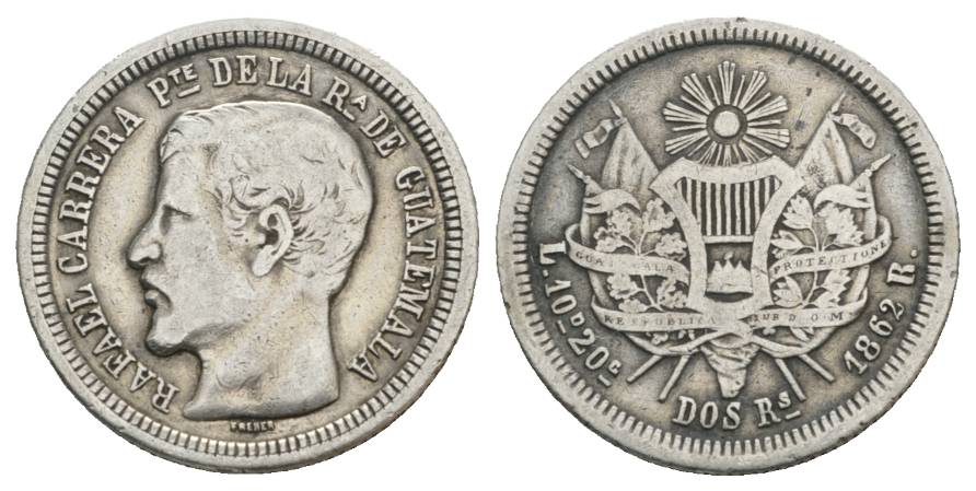  Guatemala, 2 Reales, 1862   