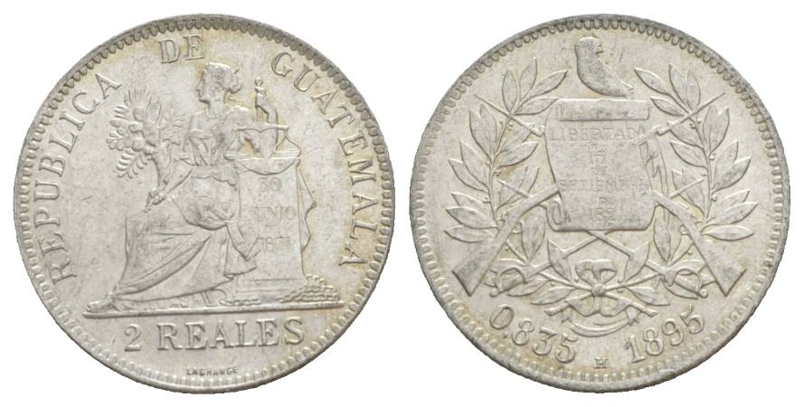  Guatemala, 2 Reales, 1895   