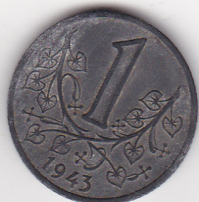  Böhmen und Mähren, 1 Krone 1943   