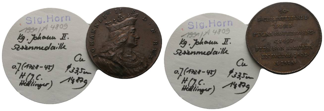  Bronzemedaille o.J., Johann II.; Ø 33,5mm, 14,87g   