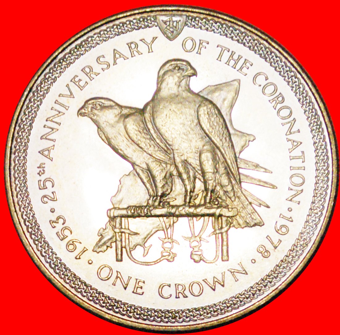  * GREAT BRITAIN: ISLE OF MAN ★ 1 CROWN 1953-1978 FALCONS BU! START ★ NO RESERVE!   