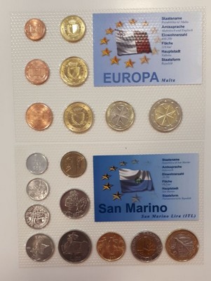 Malta/San Marino   Kursmünzensatz  FM-Frankfurt  stempelglanz   