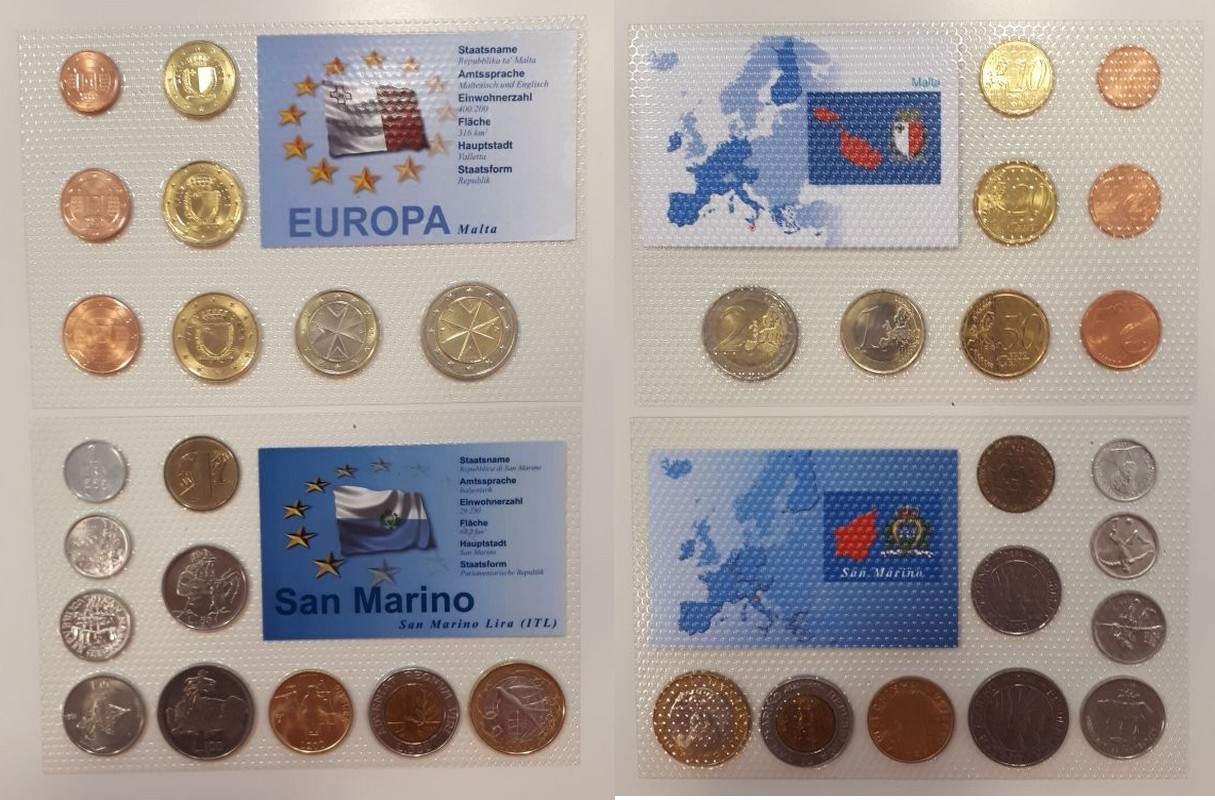  Malta/San Marino   Kursmünzensatz  FM-Frankfurt  stempelglanz   