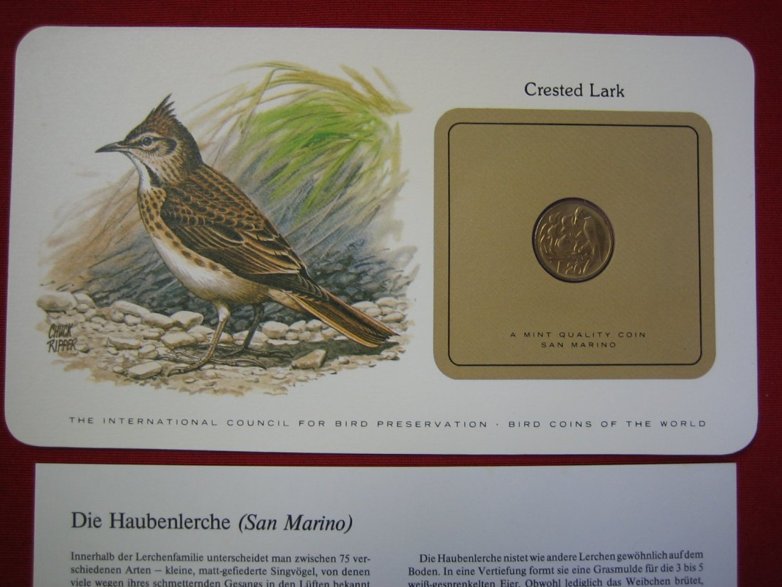  Bird Coins of the World Haubenlerche   