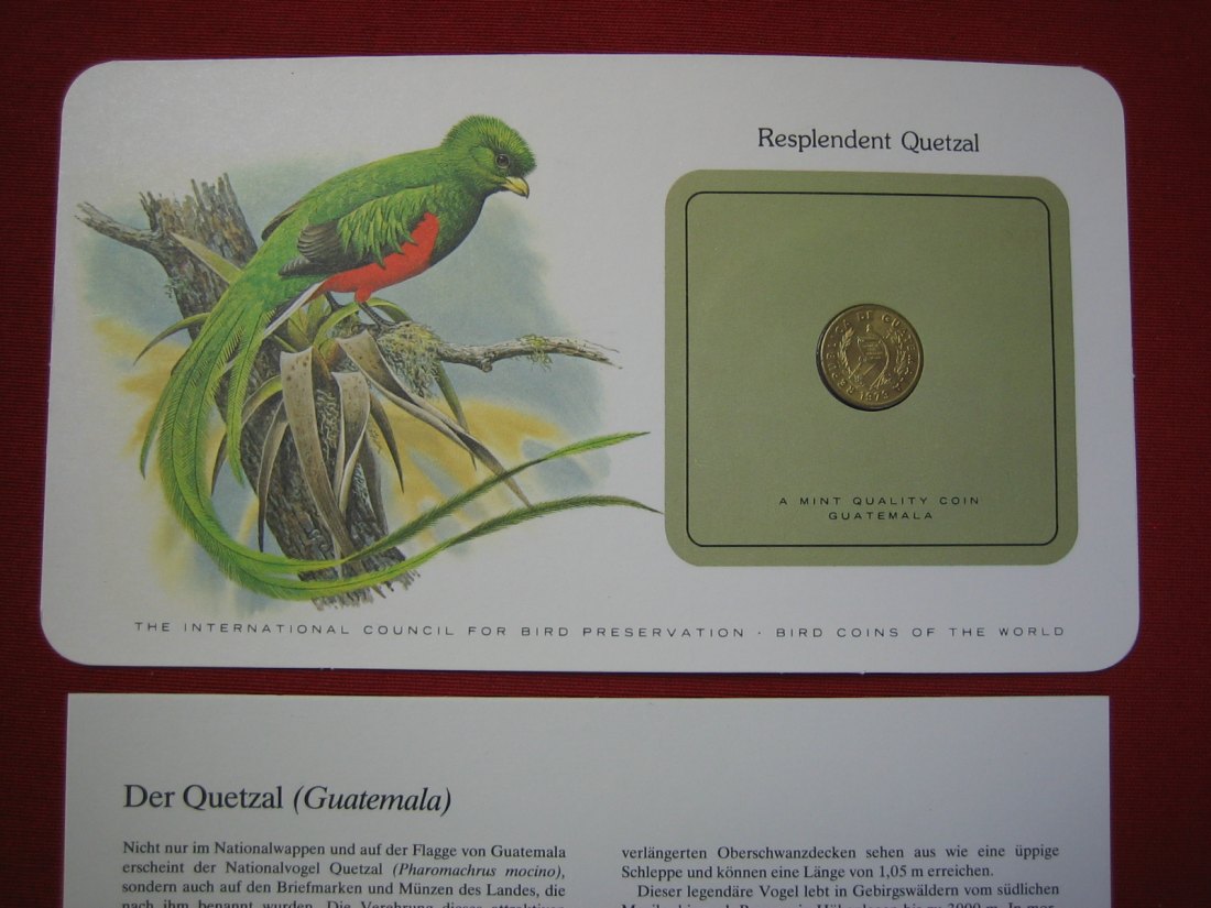  Bird Coins of the World Quetzal   
