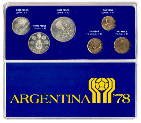  Argentinien  Kursmünzensatz  1978  FM-Frankfurt  Feingewicht ges.: 45g   