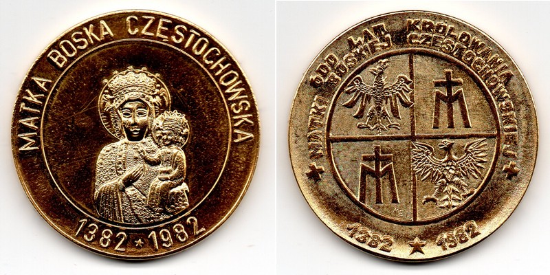  Polen   Medaille  1982  FM-Frankfurt  Muttergottes von Tschenstochau   