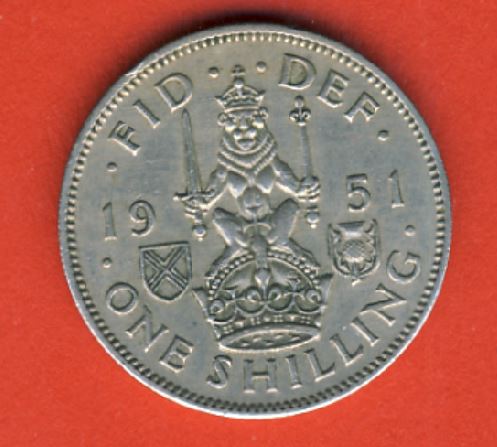  Großbritannien 1 Shilling 1951 Schottischer Löwe   