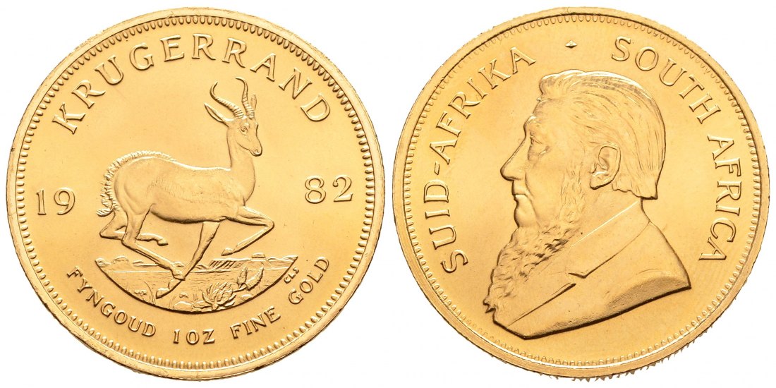PEUS 9283 Süd-Afrika 31,1 g Feingold Krügerrand GOLD Unze 1982 Kl. Kratzer, Vorzüglich