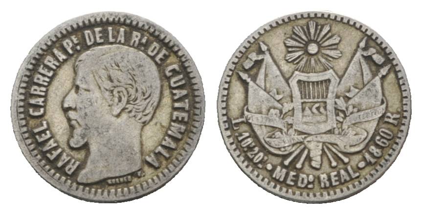  Guatemala, 1/2 Real, 1860   
