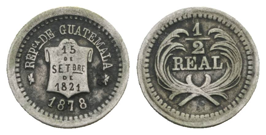  Guatemala, 1/2 Real, 1878   