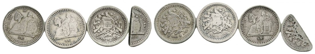  Guatemala, 1/2 Real, 1880 (4 Stück)   