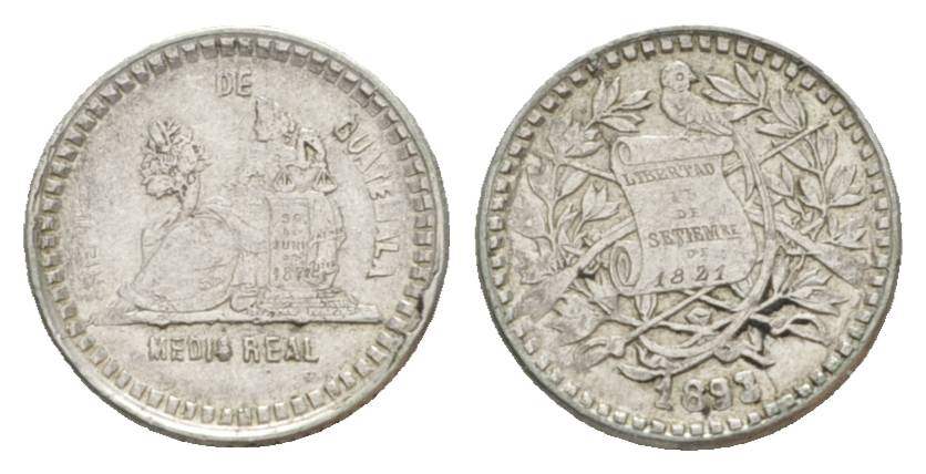  Guatemala, 1/2 Real, 1893   