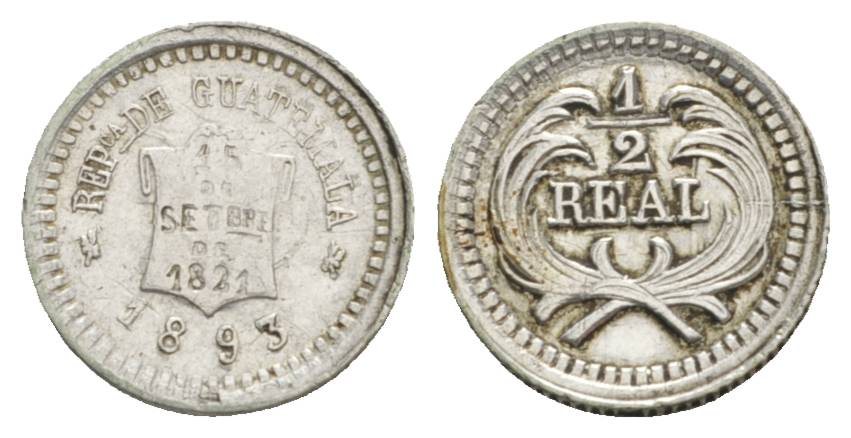 Guatemala, 1/2 Real, 1893   