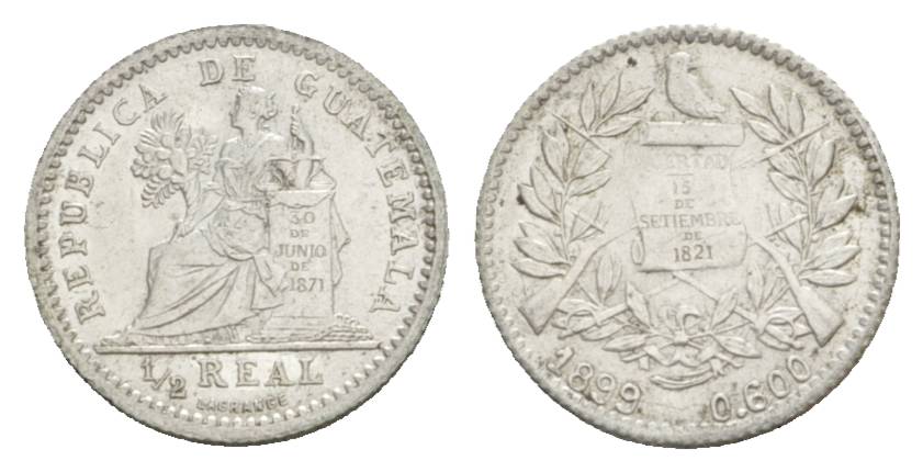  Guatemala, 1/2 Real, 1899   