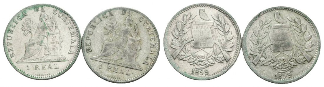  Guatemala, Real, 1899 (2 Stück)   