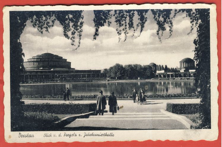  Ak Schlesien Breslau Blick v.d.Peegola z. Jahrhunderthalle n.gel.   