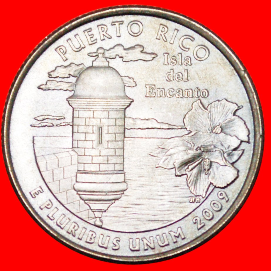  * PUERTO RICO ★ VEREINIGTEN STAATEN USA ★1/4 DOLLAR 2009P! Washington (1789-1797)! OHNE VORBEHALT!   