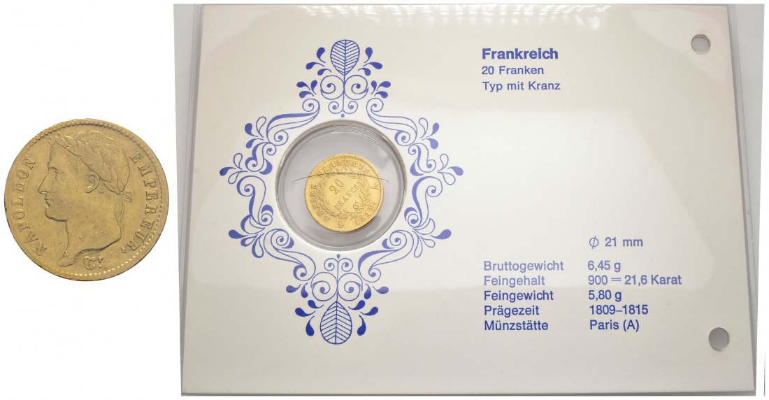 PEUS 9324 Frankreich 5,81 g Feingold. Napoleon I. (1804-1814, 1815) 20 Francs GOLD 1812 A Kratzer, Sehr schön