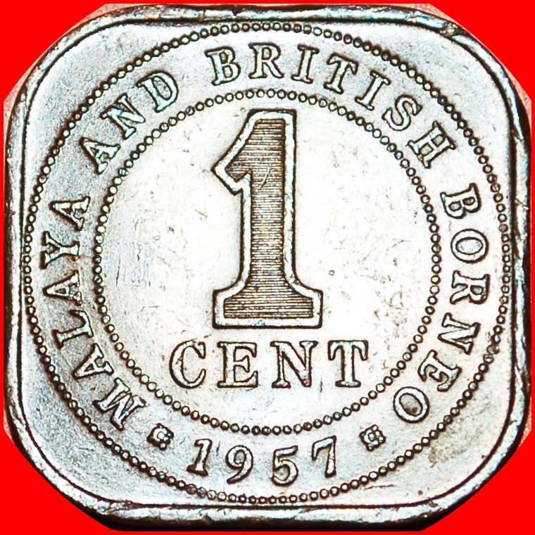  √ GREAT BRITAIN: MALAYA AND BRITISH BORNEO ★ 1 CENT 1957! LOW START ★ NO RESERVE!   