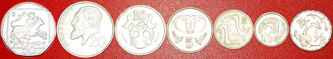  √ LAST TYPE (1983-2004): CYPRUS ★ 1/2-1-2-5-10-20-50 CENTS! LOW START ★ NO RESERVE!   
