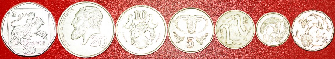 √ LAST TYPE (1983-2004): CYPRUS ★ 1/2-1-2-5-10-20-50 CENTS! LOW START ★ NO RESERVE!