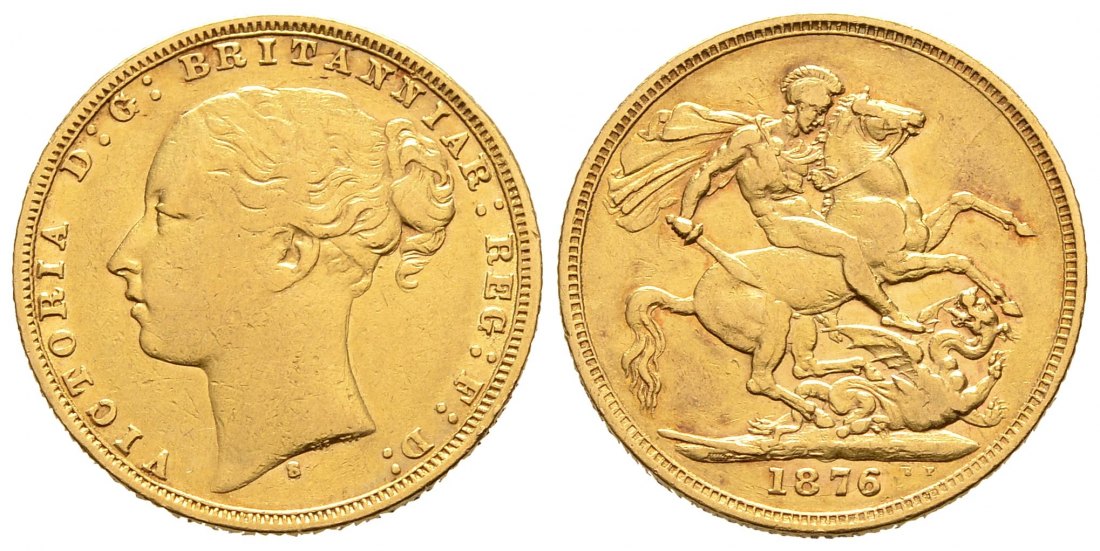 PEUS 9305 Großbritannien, Australien 7,32 g Feingold. Victoria (1837 - 1901) Sovereign GOLD 1876 S Sydney Sehr schön