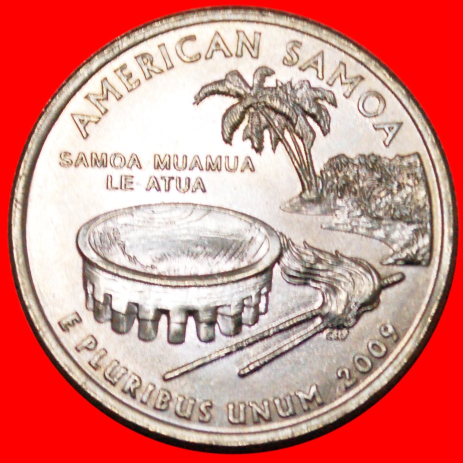  *AMERIKANISCHEN SAMOA-INSELN★ USA ★1/4 DOLLAR 2009P STG! Washington (1789-1797)! OHNE VORBEHALT!   