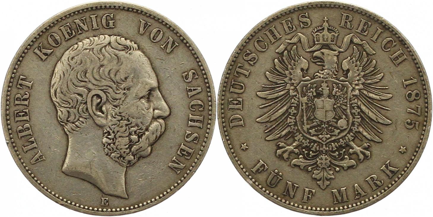  0275 Sachsen 5 Mark 1875   