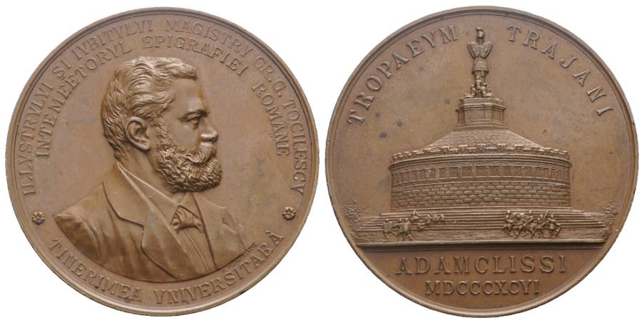 Bronzemedaille, Tropaeum Traiani 1896, Brustbild Tocilesky; 50,33 g; Ø 50 mm   