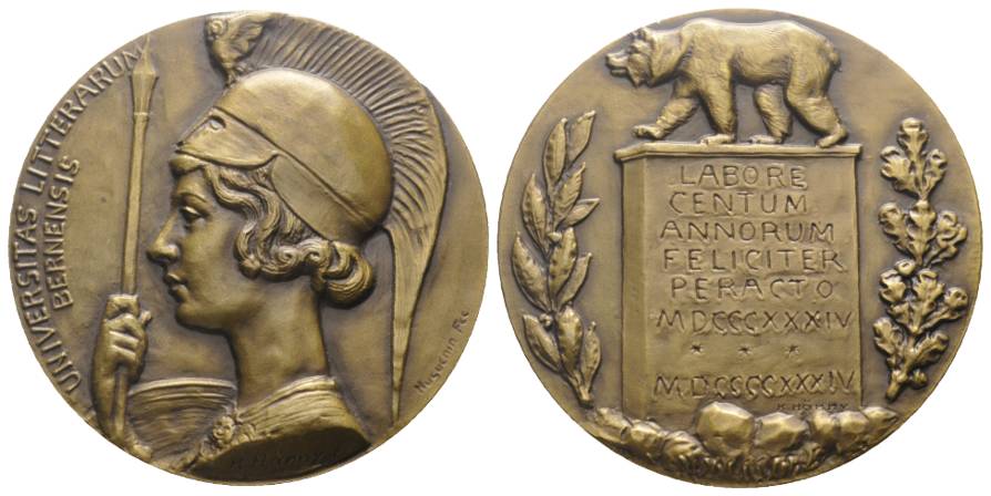  Bern, Bronzemedaille, Universität, 1934; 133,67 g; Ø 61 mm   
