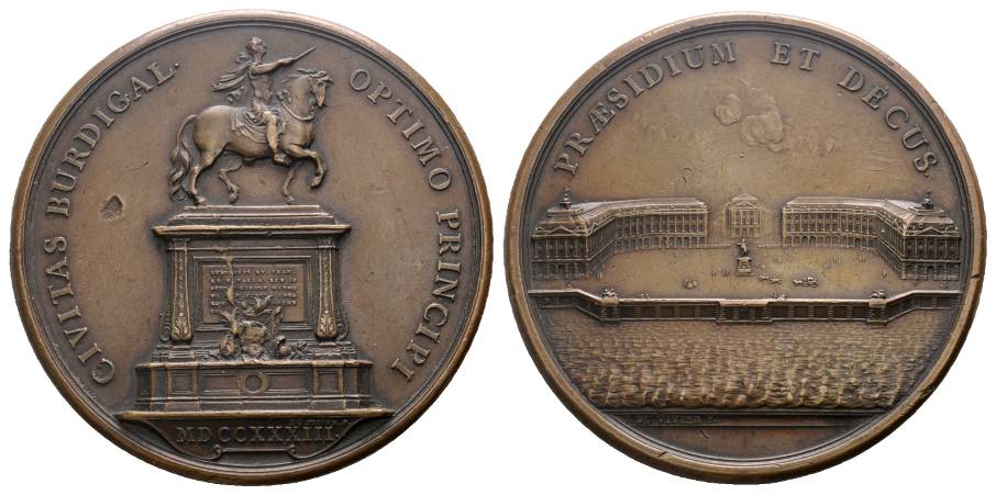  Frankreich, Bronzemedaille 1733; 96,64 g; Ø 60 mm   