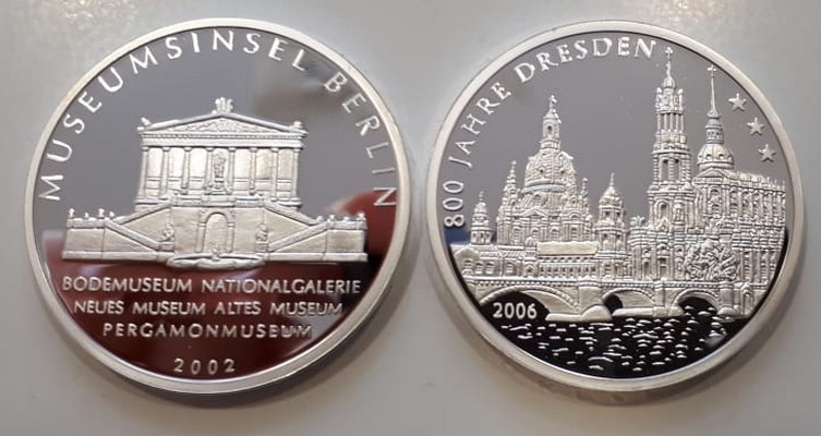 Deutschland    2x Medaille    Museumsinsel Berlin / 800 Jahre Dresden    FM-Frankfurt   