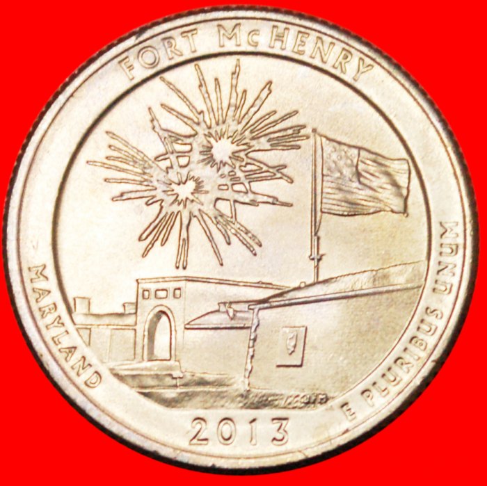 * FORT McHENRY★ VEREINIGTEN STAATEN USA ★1/4 DOLLAR 2013D STG STEMPELGLANZ! Washington (1789-1797)!