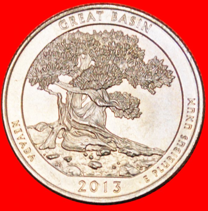 * GREAT BASIN★ VEREINIGTEN STAATEN USA ★1/4 DOLLAR 2013P STG STEMPELGLANZ! Washington (1789-1797)!