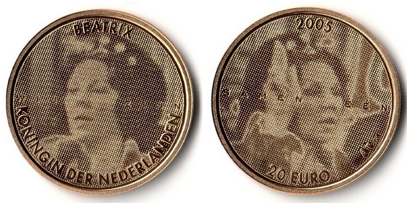 Niederlande MM-Frankfurt Feingewicht: 7,65g 20 EURO (Gedenkmünze) 2005 PP