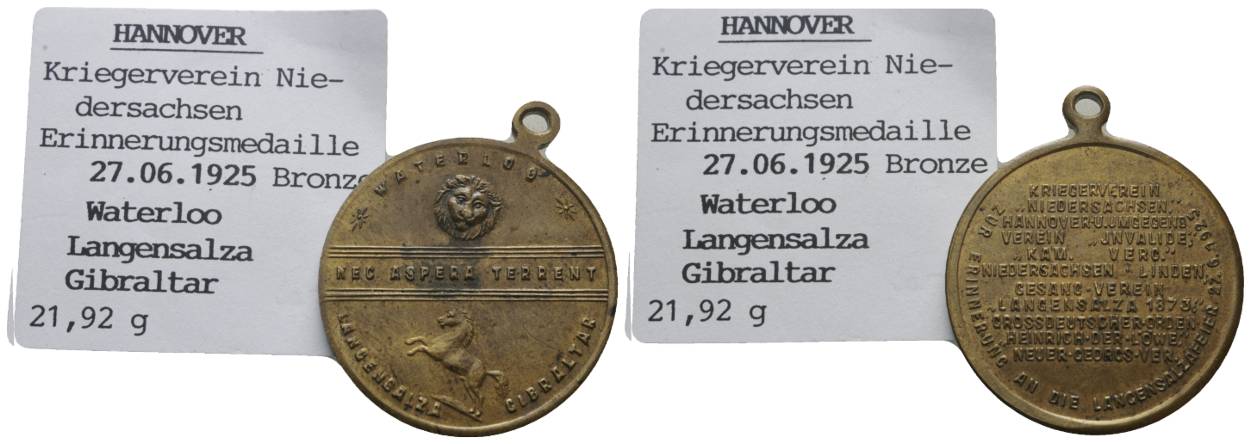  Hannover, Medaille   