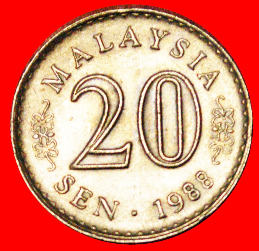  √ MOND UND STERN FEHLER: MALAYSIA ★ 20 SEN 1988!   