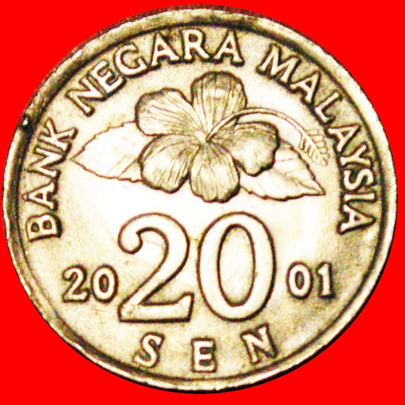  √ BREIT BLÜTENBLÄTTER: MALAYSIA ★ 20 SEN 2001!   