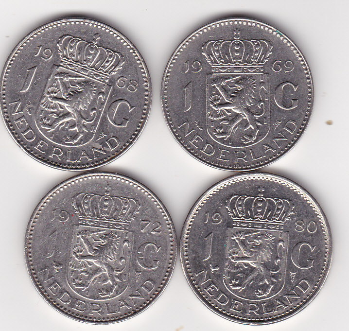  Niederlande, 4 x 1 Gulden   