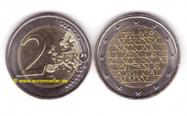 Portugal 2 Euro Gedenkmünze 2018...INCM   