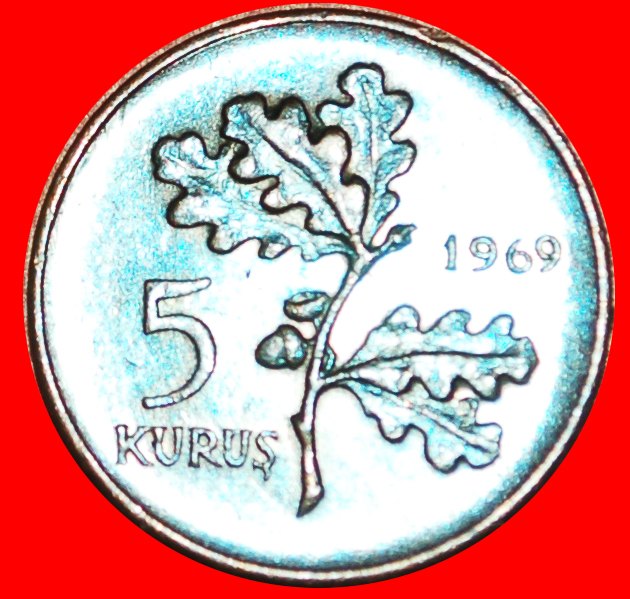  # EICHE: TÜRKEI ★ 5 KURUS 1969!   